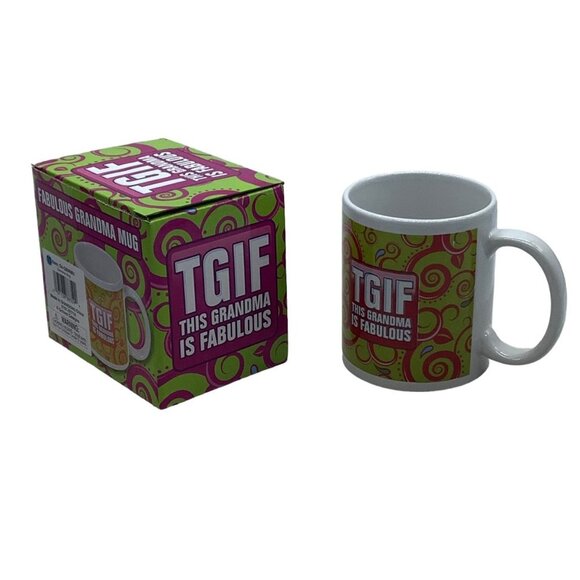 TGIF This Grandma Is Fabulous Mug Cup Abstract Swirl Mother's Grandparent's Day - Picture 2 of 4